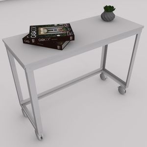 MESA DE APOIO  COM RODAS MARELLI MOVEMENT 1000X400MM BRANCA COM RODÍZIOS EM BRANCO