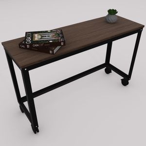 MESA MARELLI DE APOIO MOVEMENT 1200X400MM CARVALHO MUNIQUE COM RODÍZIOS EM PRETO