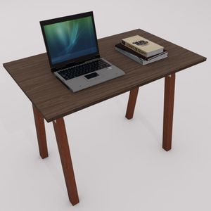 MESA HOME OFFICE MARELLI SKILL 1000X600MM CARVALHO MUNIQUE COM PÉS DE MADEIRA MACIÇA