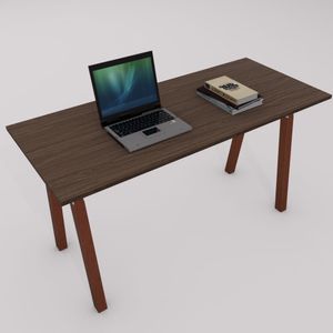 MESA HOME OFFICE MARELLI SKILL1400X600MM CARVALHO MUNIQUE COM PÉS DE MADEIRA MACIÇA