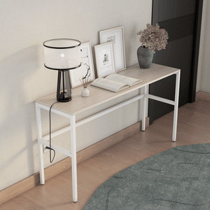 MESA DE APOIO MARELLI FRAME1400X400MM CARVALHO BERLIM COM ESTRUTURA EM BRANCO