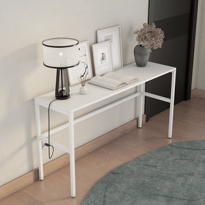 MESA DE APOIO MARELLI FRAME1400X400MM BRANCA COM ESTRUTURA EM BRANCO