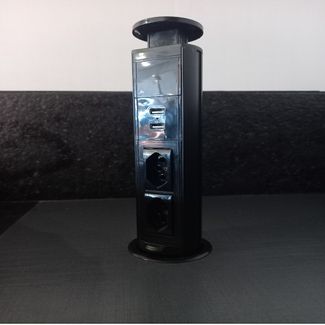CAIXA TOMADA TORRE MANUAL 2 USB E 2 TOMADAS PAD ABNT PR
