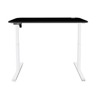 MESA COM REGULAGEM DE ALTURA MARELLI UP 1400x700MM PRETA COM ESTRUTURA EM BRANCO